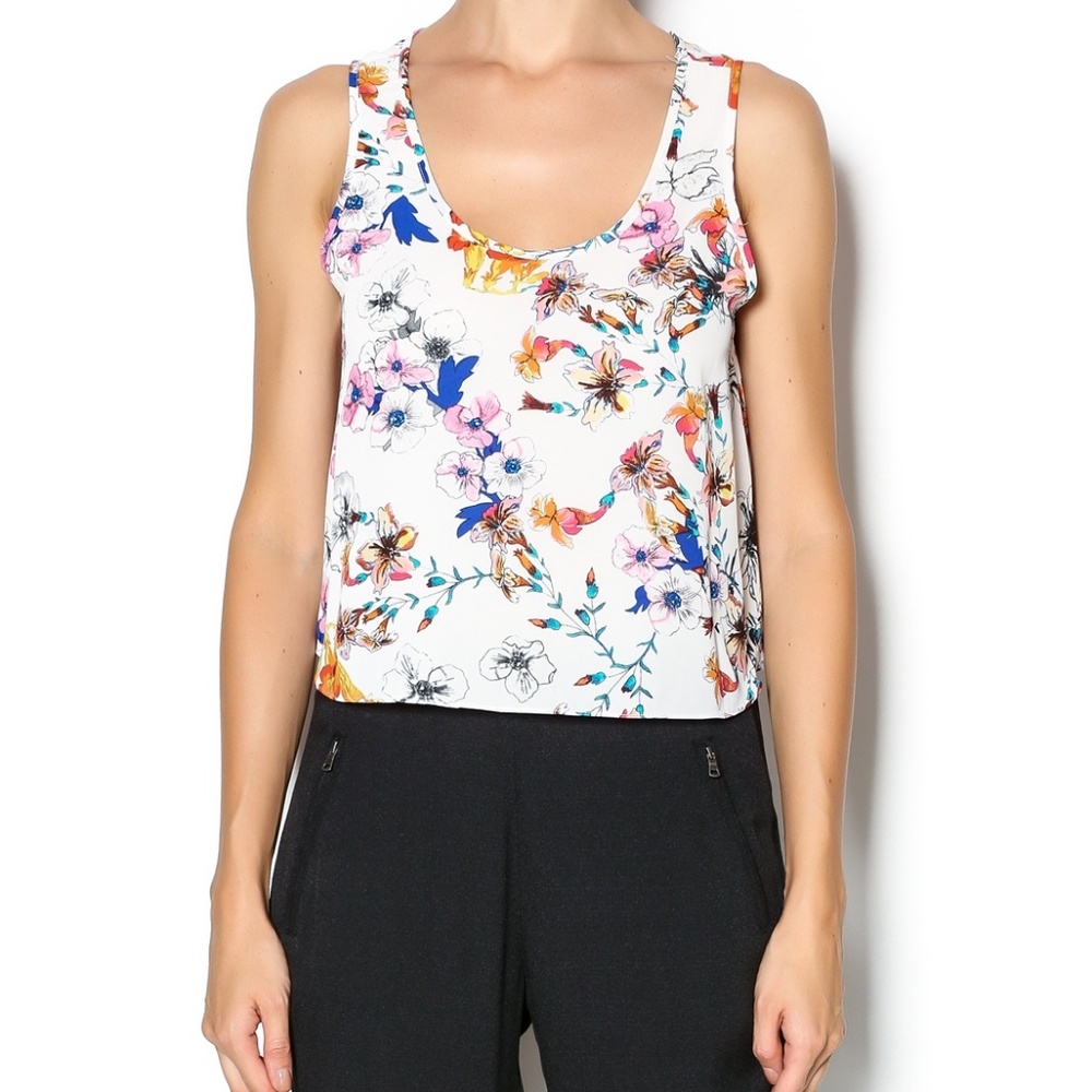 Eighty Sixty sleeveless floral crop blouse